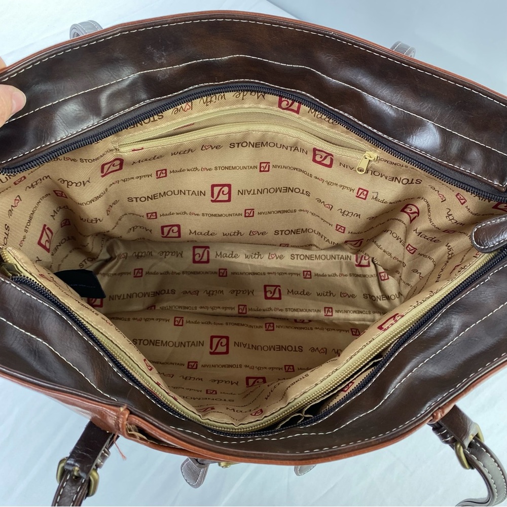 Stone Mountain 2 tone brown large tote bag - Picture 7 of 14